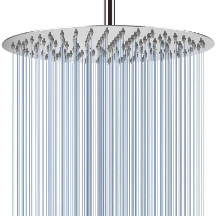 40.5cm Runden Regenbrause - Voolan Kreisförmiger Gross Hochdruck Duschkopf aus Edelstahl 304 - komfo
