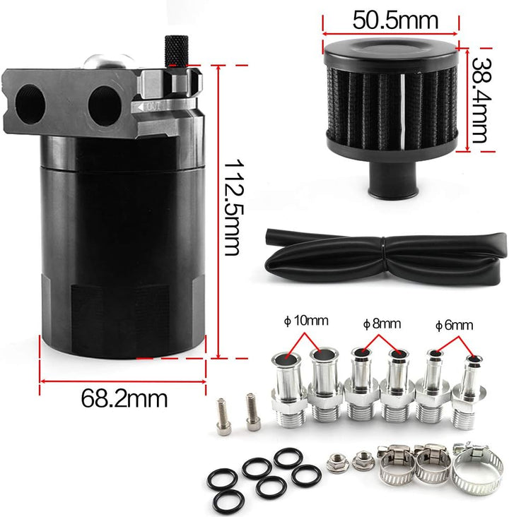 Aiuphing oil catch can, Universal Motorluft-Ölabscheiderbehälter, 300ml Aluminium Ölauffangbehälter