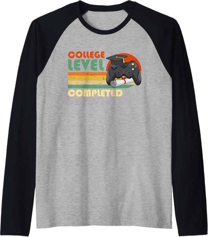 College School Level komplett. Lustige Gamer-Abschlussfeier Raglan