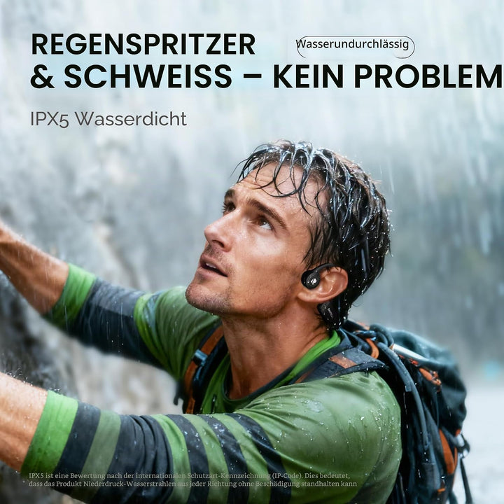 Knochenschall Kopfhörer, Open Ear Bluetooth 6.0 Sportkopfhörer, Geeignet für Laufen Orange und Grau,