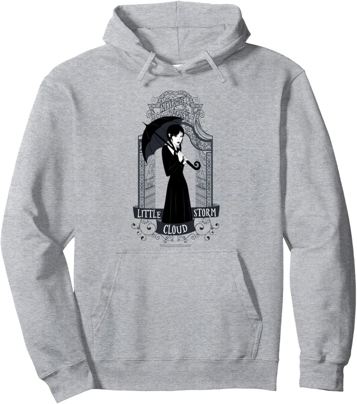 Wednesday Little Storm Cloud Nevermore Academy Gates Pullover Hoodie