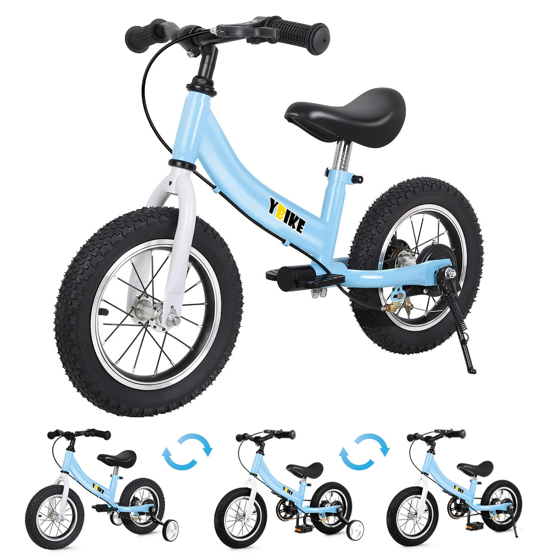 YBIKE 2 in 1 Laufrad, Kinderlaufrad und Kinderfahrrad Dual-Use-Funktion, geeignet für Kinder im Alte
