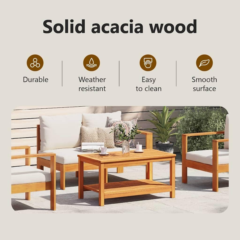 vidaXL Beistelltisch Braun 90 x 50 x 45 cm Massivholz Akazie, Stylische, rustikale Aufbewahrung für