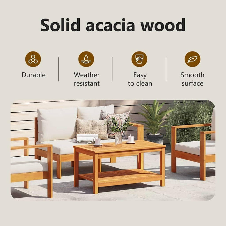 vidaXL Beistelltisch Braun 90 x 50 x 45 cm Massivholz Akazie, Stylische, rustikale Aufbewahrung für