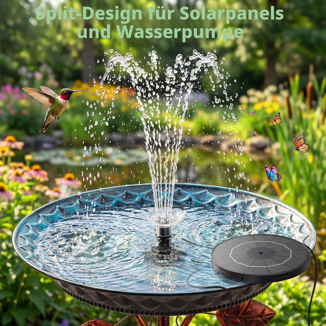 AISITIN Solar-Springbrunnenpumpe für Vogelbad, 3,5 W DIY Solar-Wasserpumpen-Set mit 3 m langem Kabel