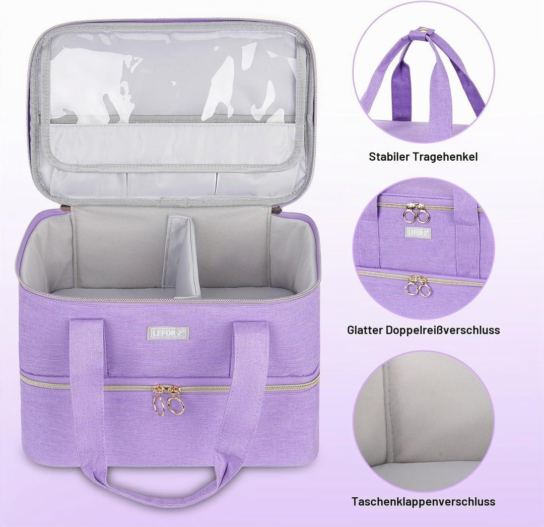 Nagellack Aufbewahrung Tasche - Doppelschichtige Nagellack Tasche Organizer für 40 Flaschen (15 ml-0