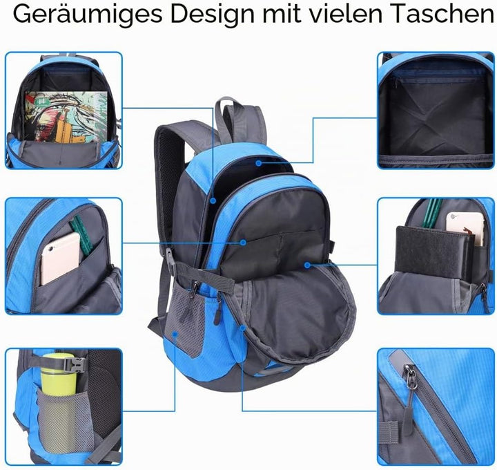Bseash Kleine Grösse 20L leichte wasserdichte Rucksack, Outdoor Sport Travel Daypack für Radfahren W