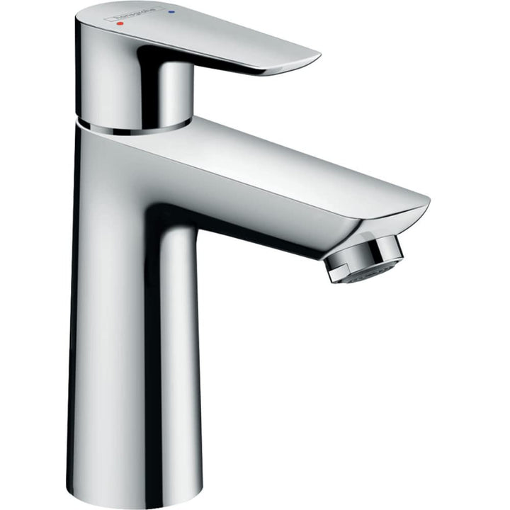 hansgrohe Waschtischarmatur Talis E, Wasserhahn Bad mit Auslauf Höhe 110 mm, mit Zugstange, Badarmat