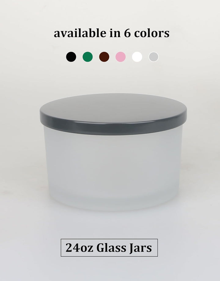 MILIVIXAY 6 x 680 ml Kerzengläser Mit Metalldeckel und Kerzenherstellungs-Kits-3 Docht-Kerzengläser,
