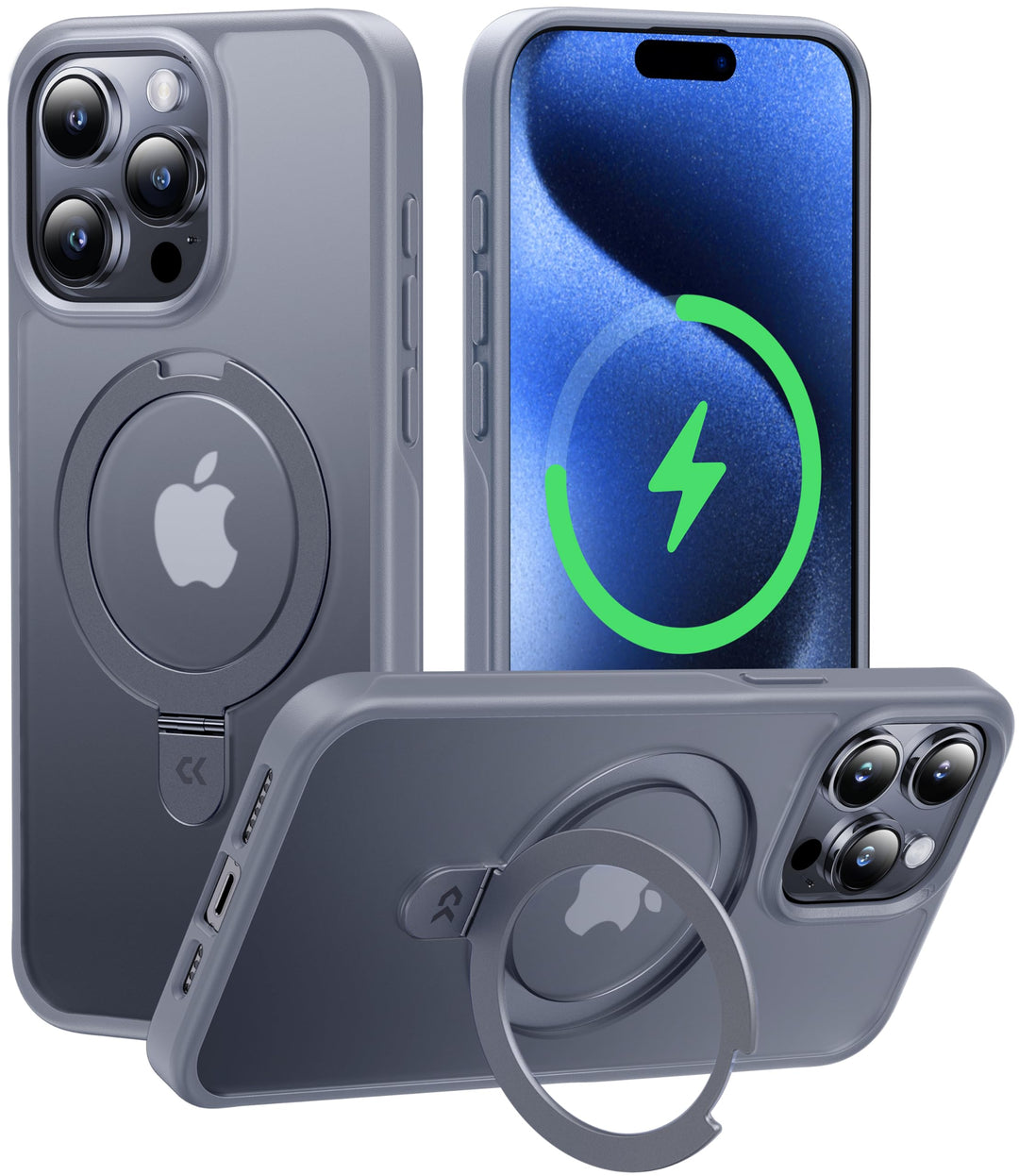 CASEKOO Magic Stand für iPhone 15 Pro Max Hülle für MagSafe [Militärschutz] [Unsichtbarer Ständer] S
