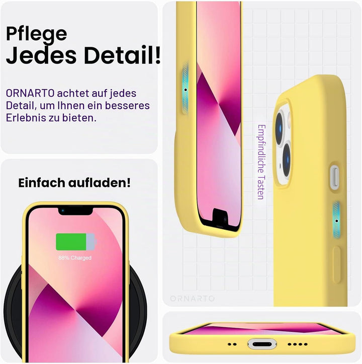 ORNARTO kompatibel mit iPhone 13 Mini 5,4 Silikon Case, Hülle Ultra Dünne Voller Schutz Flüssig Sili