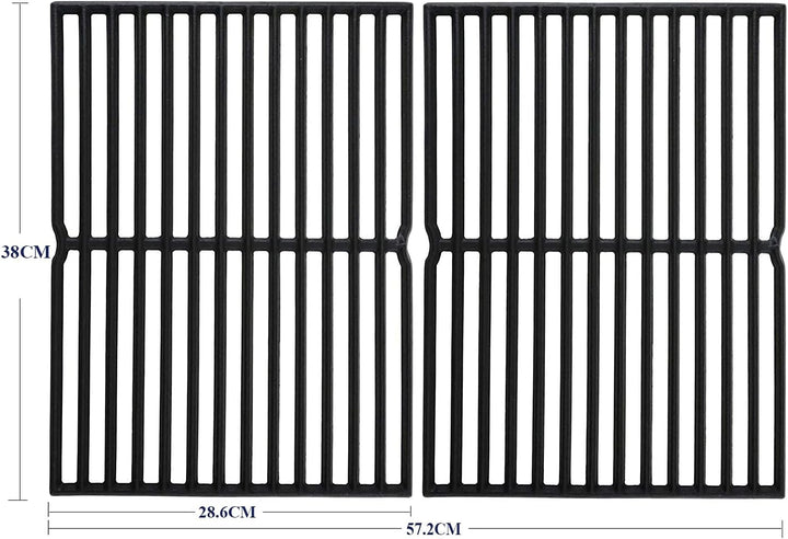 GFTIME 38 X 28.6CM Grillrost Gusseisen 7522 für Weber Spirit Classic E210 E220 S210 S220 (mit seitli