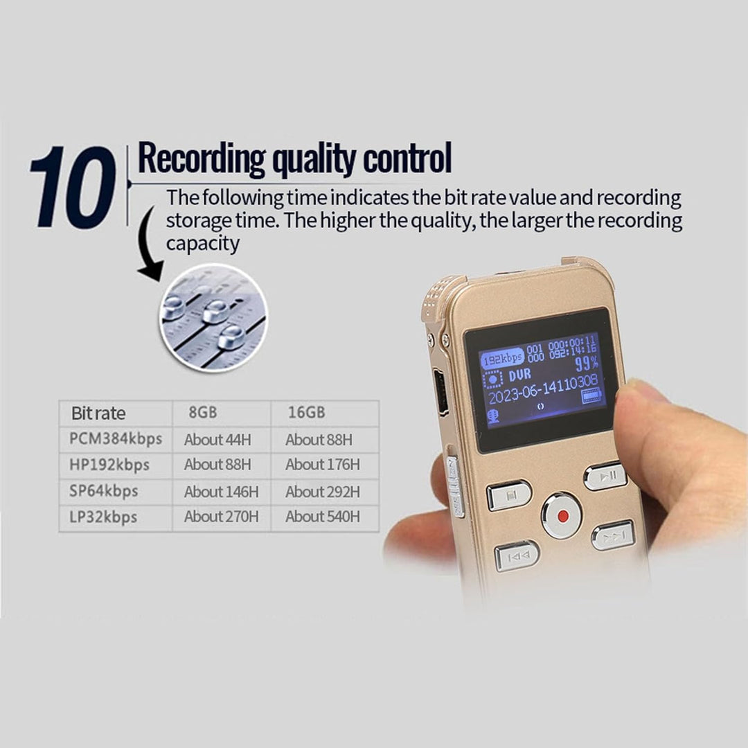Digitaler Diktiergerät, 220 Stunden Tonaufzeichnungsgerät, MP3-Recorder für Vorlesungen, Besprechung