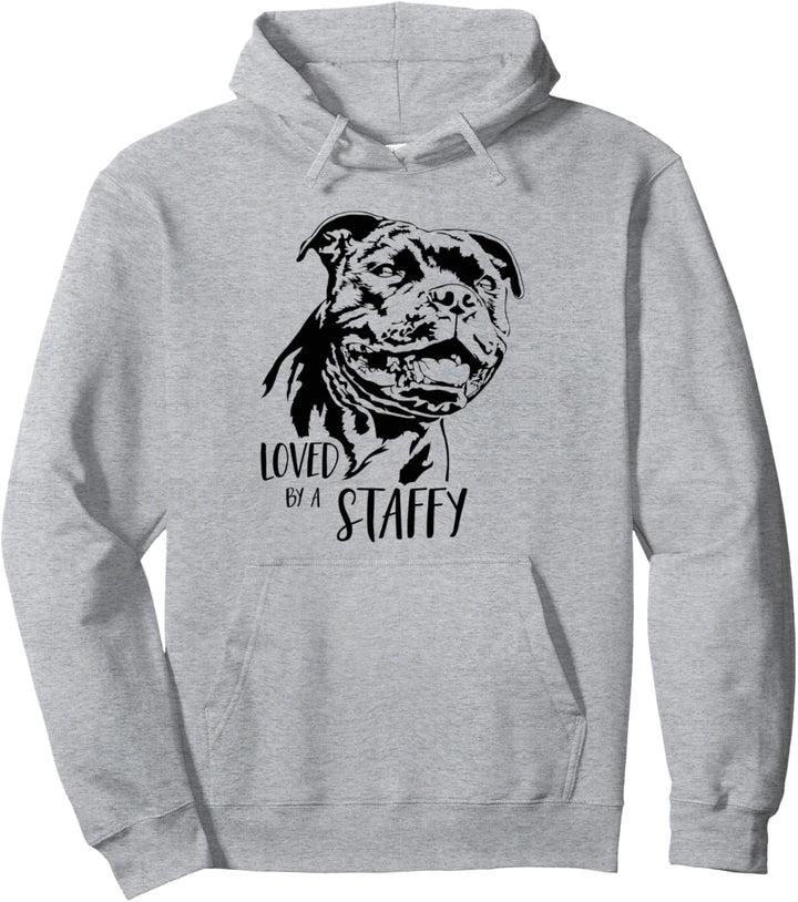 Staffordshire Bullterrier loved by a staffy Hunde Spruch Pullover Hoodie