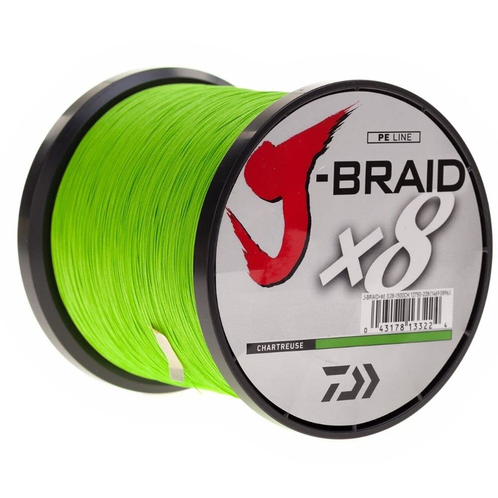 Daiwa J-Braid X8, 1500m Chartreuse - geflochtene Angelschnur Dm: 0,10 mm, Dm: 0,10 mm