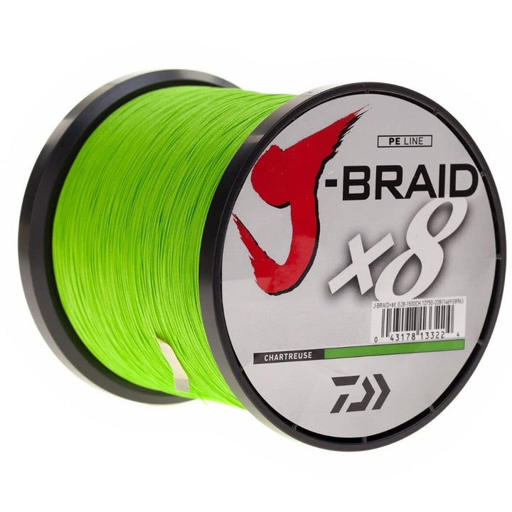 Daiwa J-Braid X8, 1500m Chartreuse - geflochtene Angelschnur Dm: 0,10 mm, Dm: 0,10 mm