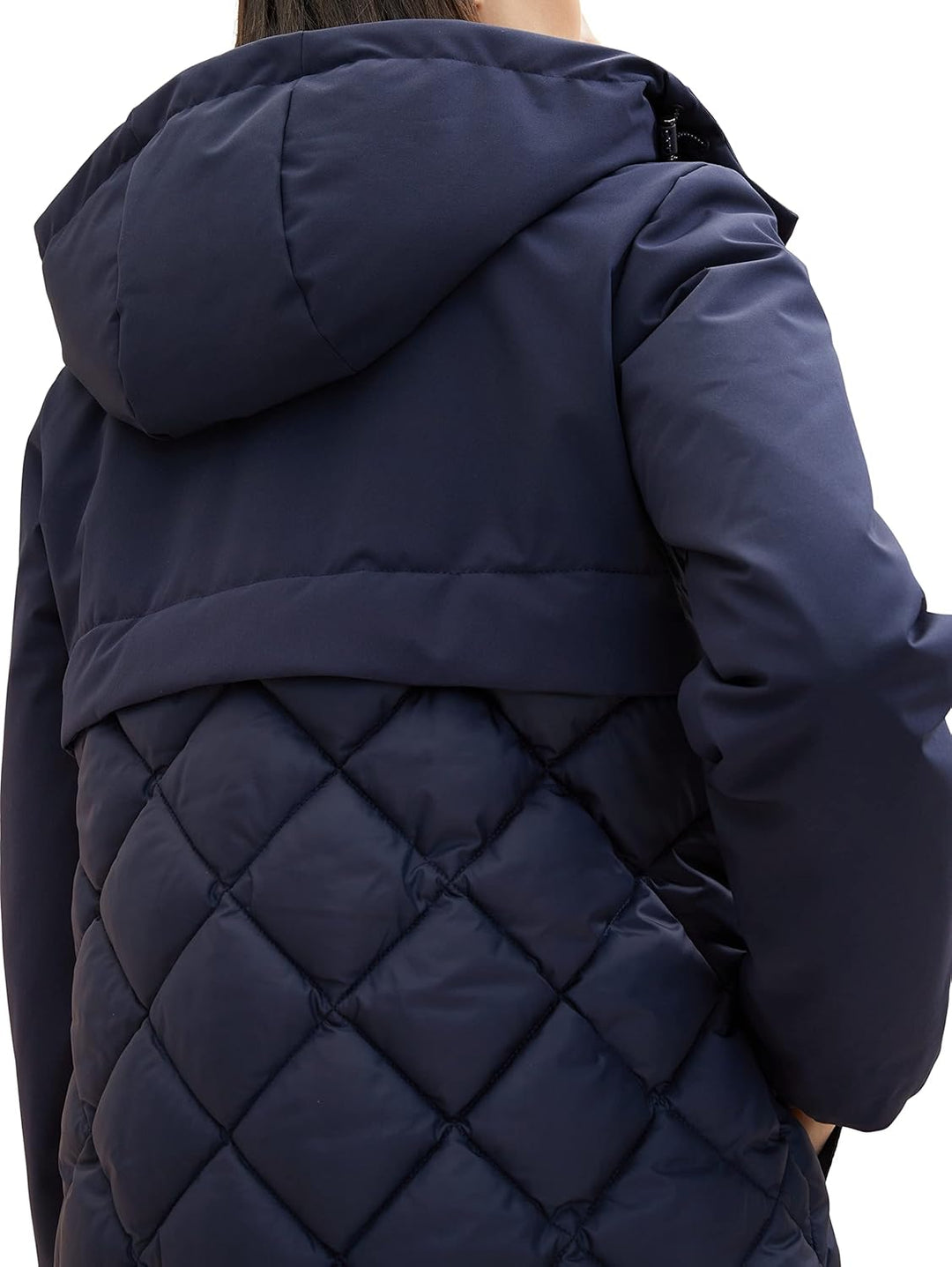 TOM TAILOR Damen Steppmantel mit Abnehmbarer Kapuze & Taschen M 10668 - Sky Captain Blue, M 10668 -