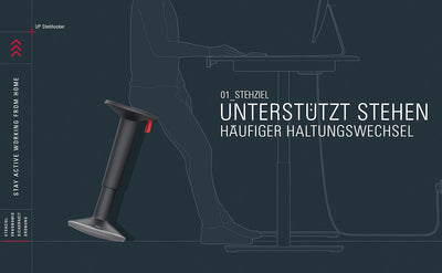 Interstuhl UP Stehhocker - ergonomischer Stehhocker - höhenverstellbar - Hocker mit rutschhemmender