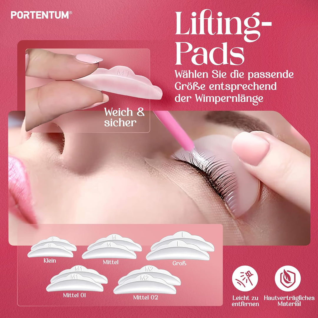 PORTENTUM Wimpernlifting Set, 2026 Aktualisiertes Lash Lifting Set, Professionelles Semipermanentes