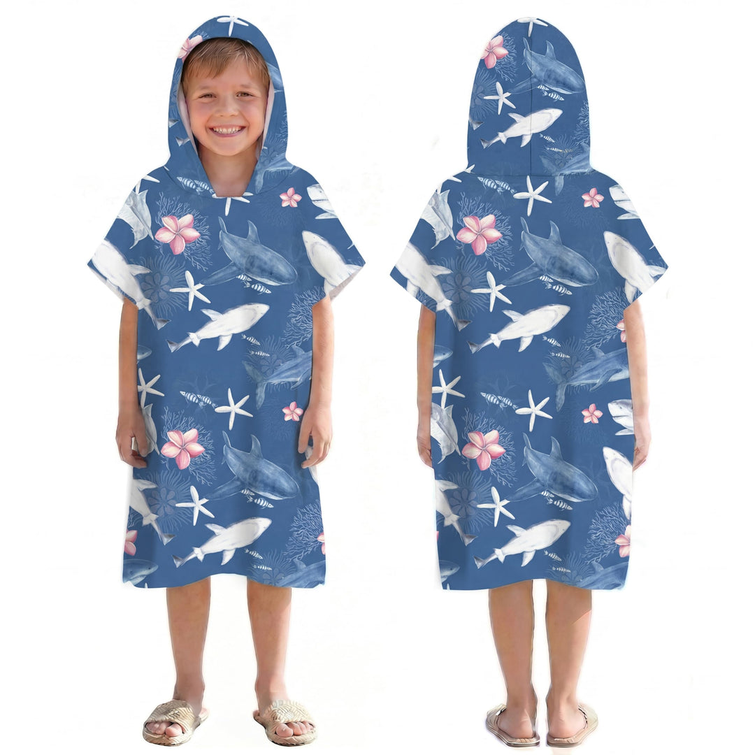 Schnelltrocknender Surfponcho, Wickeltuch, Bademantel, Sporthandtücher für Schwimmer, Hoodie für Kin