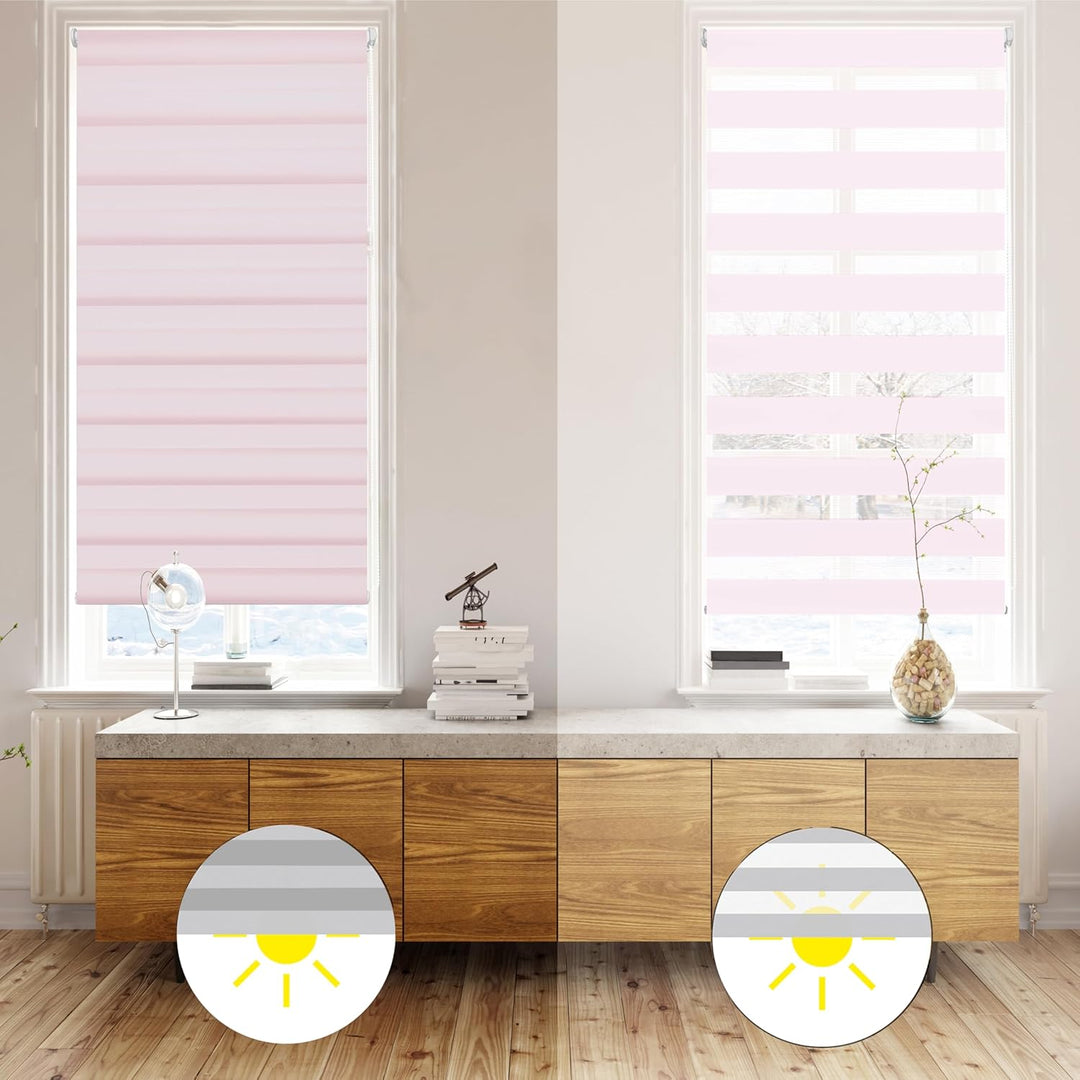 Blindecor - Indus doppelrollo klemmfix ohne bohren - duo rollo klemmfix Rosa - 87 x 180 cm (Breite x