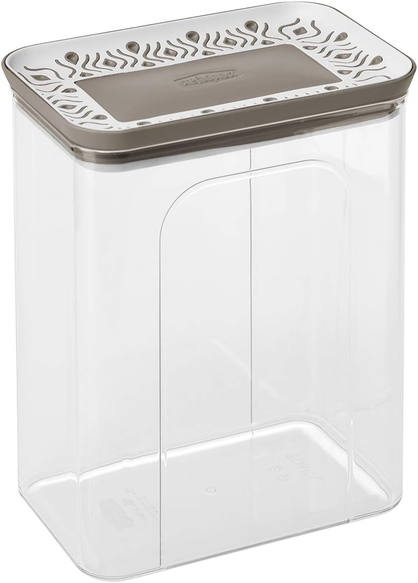 Stefanplast, Taupe, Rechteckige, luftdichte Dose aus der Linie Tosca, Palace, lebensmittelecht, 2,2