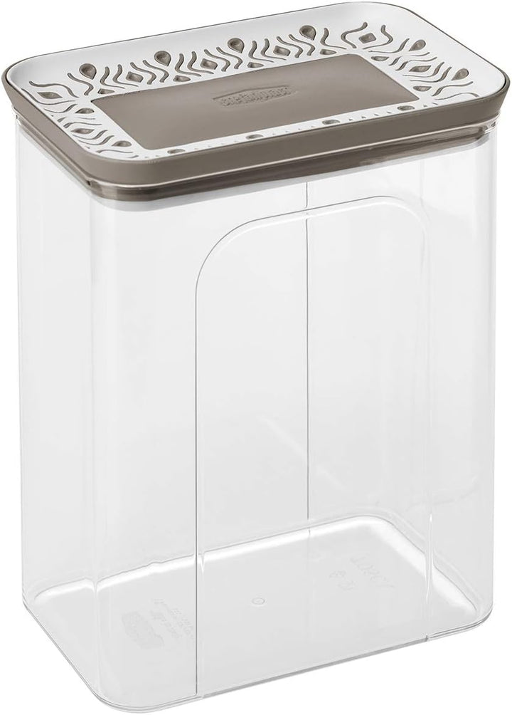 Stefanplast, Taupe, Rechteckige, luftdichte Dose aus der Linie Tosca, Palace, lebensmittelecht, 2,2