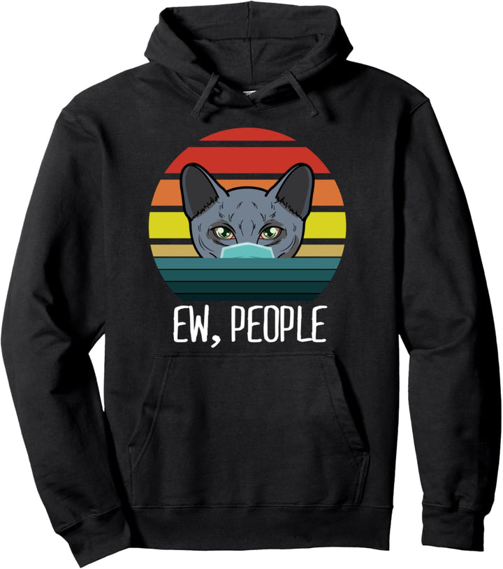 Ew Menschen russische blaue Katze Katze Retro Vintage Katze Pullover Hoodie