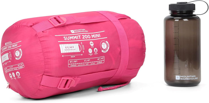 Mountain Warehouse Summit Rechteckiger Minischlafsack - Leichter Kinderschlafsack, Innentasche in Br