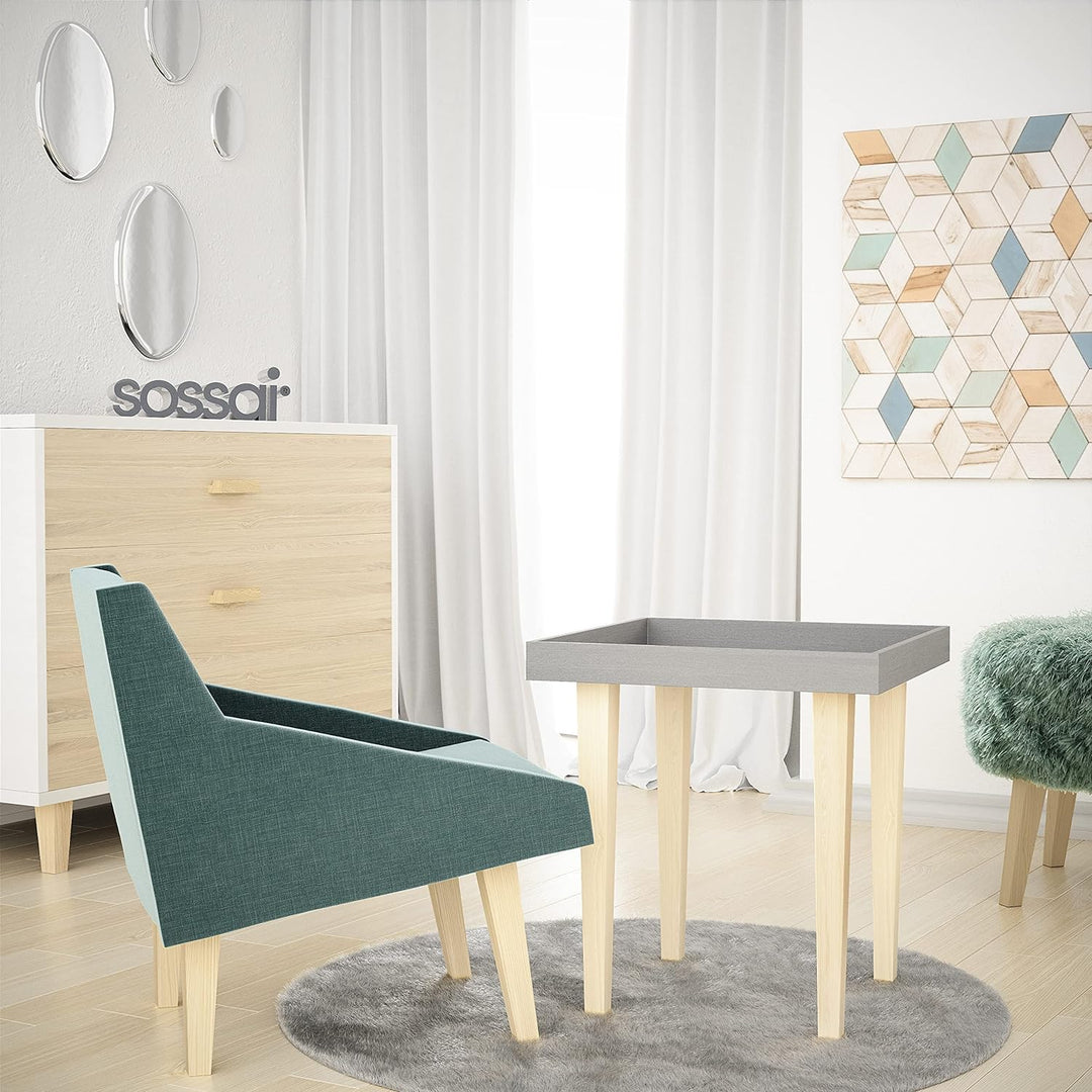 sossai® Holz-Möbelfüsse - Clif Square | Natur (unbehandelt) | Höhe: 25 cm | HMF3 | eckig, konisch (g