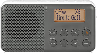 Sangean DPR-64 grey white Sangean DPR-64 DAB+, FM Radio, Alarm, Snooze, LCD Display, Stereo-Kopfhöre