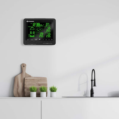 Bresser Wetterstation Funk mit Aussensensor Wetter Center 5-in-1 mit 5,7 Zoll 256 Farben Display und