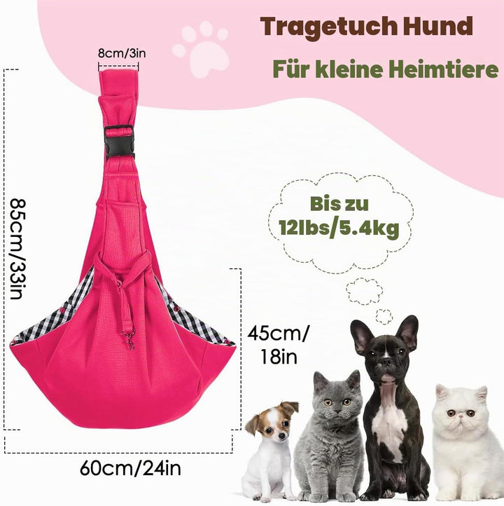 Pawaboo Hundetragetasche Welpen, Tragbare Transporttasche für Hunde Bis zu 12 lbs, Tragetuch Hunds K