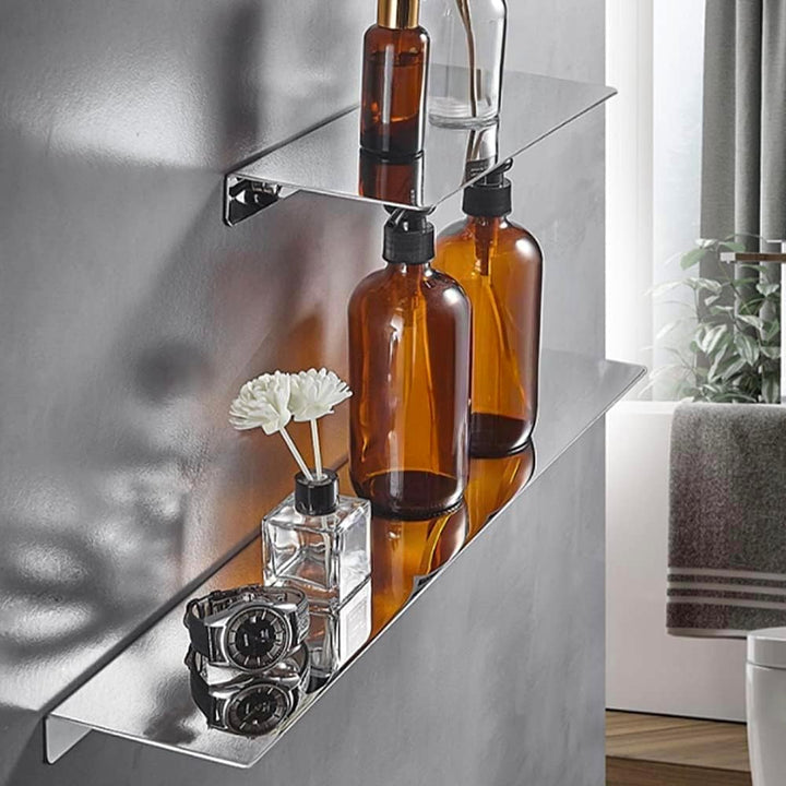 40CM Duschablage Ohne Bohren SUS304 Edelstahl Badablage Chrom Selbstklebende für Badezimmer Schlafzi