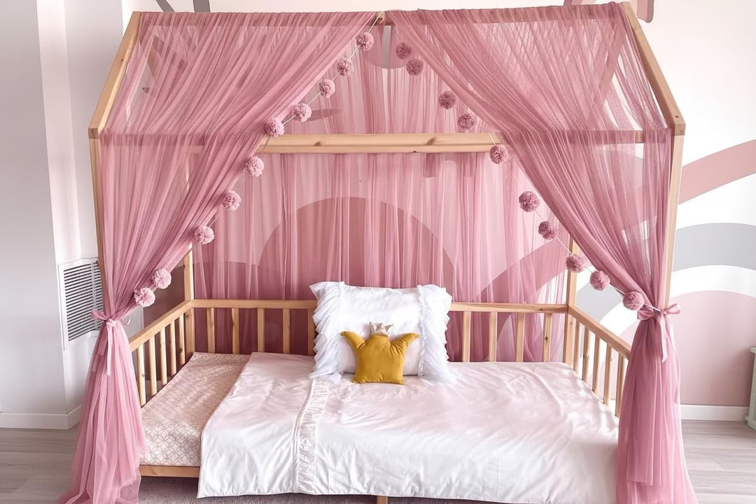 Baby Fancyroom Hausbett Himmel Betthimmel für Kinderbett Kinderzimmer Baldachin Bettvorhang Betthimm