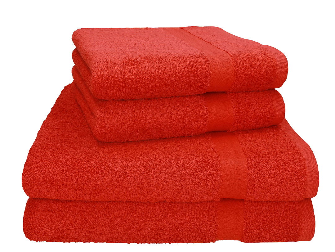 Betz 4-TLG. Handtuch-Set Premium 100% Baumwolle 2 Duschtücher 2 Handtücher Farbe rot, Rot