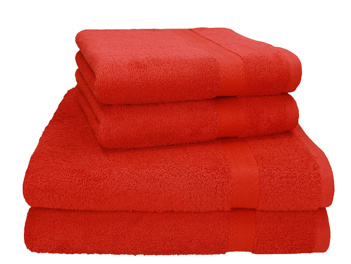 Betz 4-TLG. Handtuch-Set Premium 100% Baumwolle 2 Duschtücher 2 Handtücher Farbe rot, Rot