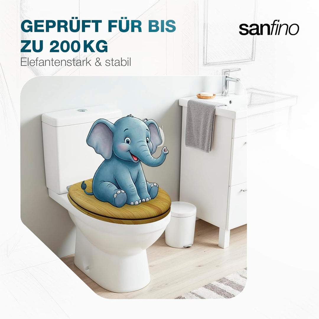 SANFINO® Bambus WC Sitz mit Absenkautomatik, edle Holz-Optik und hochwertige Qualität, hoher Sitzkom