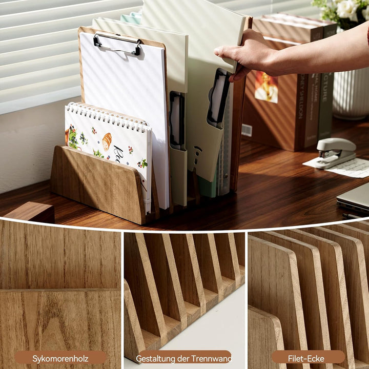 KIRIGEN Desktop File Document Holder Stand 7 Slots Mail Paper Organizer Desk Sorter Holder for File