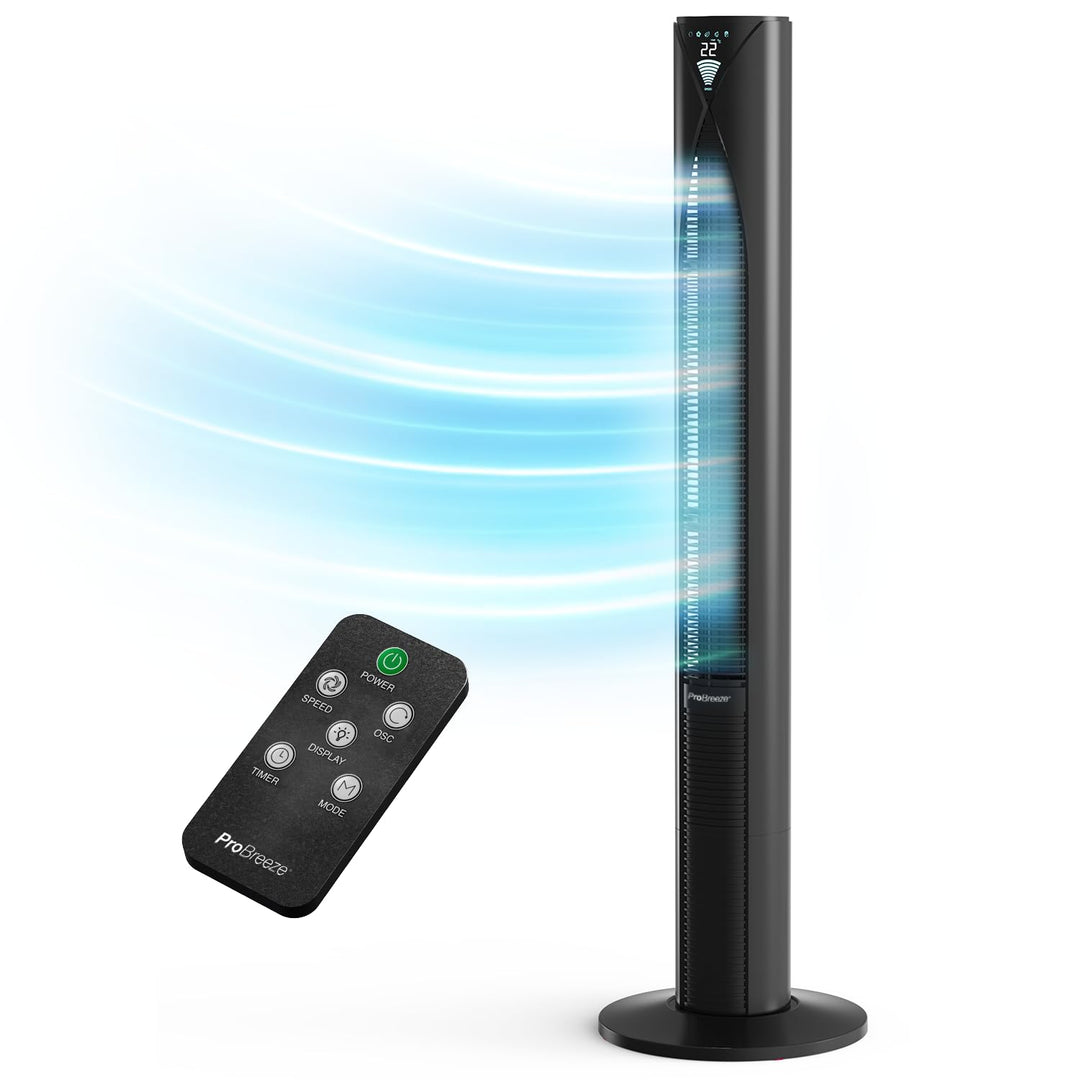 Pro Breeze Premium Design Turmventilator mit Fernbedienung, Timer & Oszillation, 117cm hoch - Standv