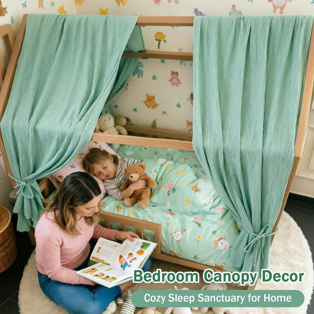Baldachin aus 100% Baumwolle für Kinderzimmer Betthimmel für Hausbett & Kinderbett Himmelbett Vorhän