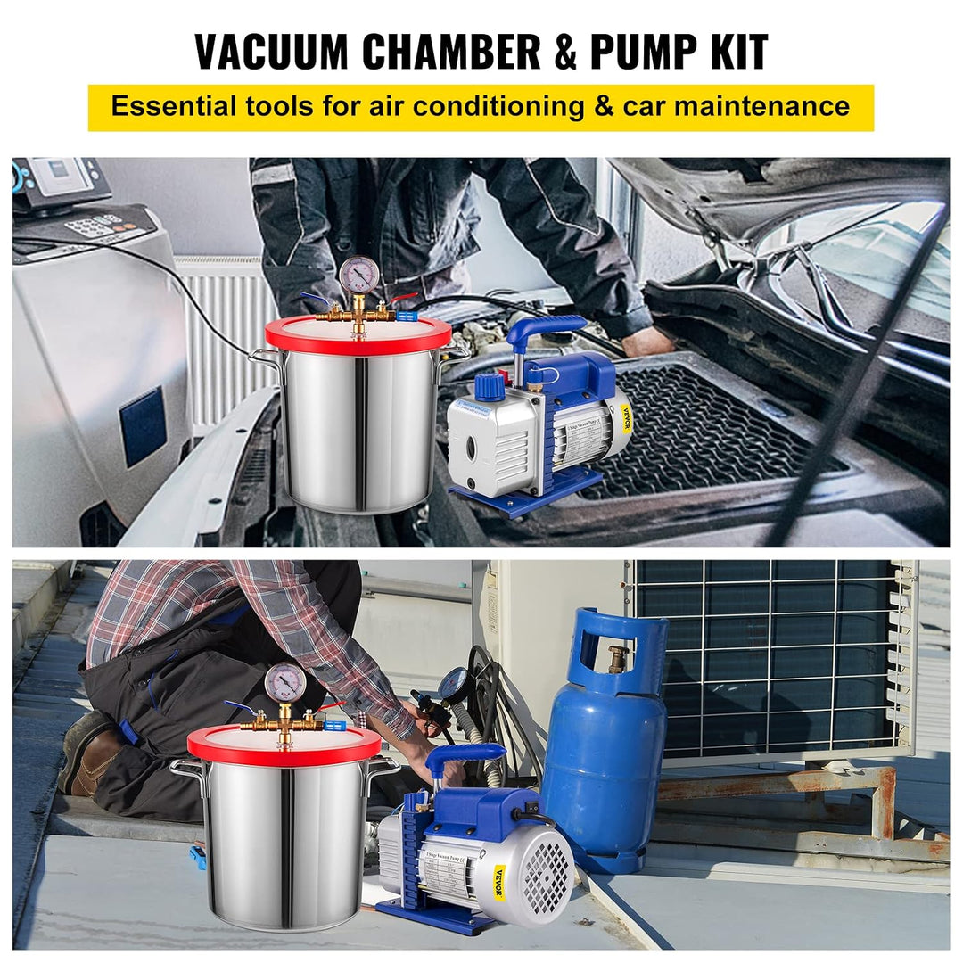 Vakuumkammer mit 3CFM Vakuumpumpe (11.4L)