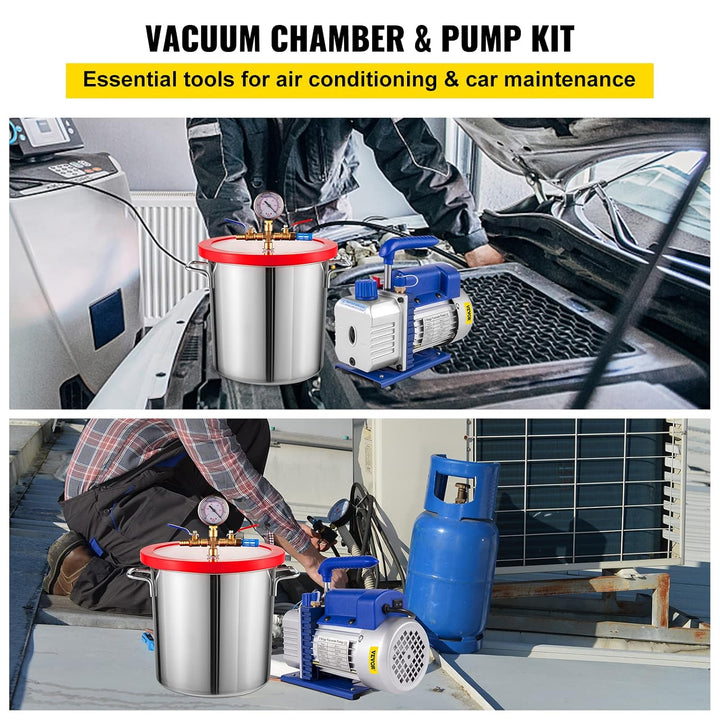 Vakuumkammer mit 3CFM Vakuumpumpe (11.4L)