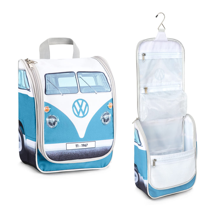 VW Collection - Volkswagen Aufhängbarer Kulturbeutel-Bad-Hänge-Reise-Wasch-Tasche im VW T1 Bulli Bus