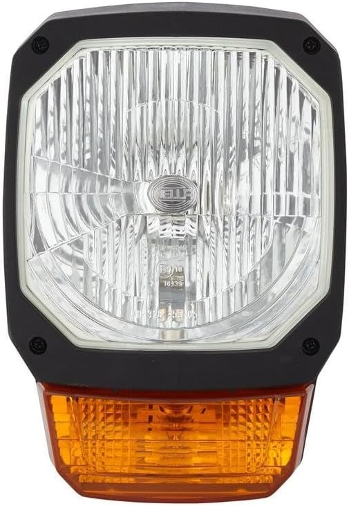 HELLA - Halogen-Hauptscheinwerfer - 12V - Einbau - Lichtscheibenfarbe: gelb - Stecker: DEUTSCH Steck