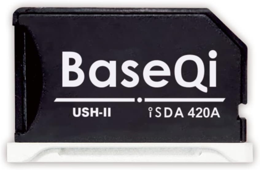 BASEQI UHS-II Aluminium microSD Adapter für 2021 M1 MacBook Pro 14 & 16 Zoll (35,6 & 40,6 cm) (Silbe