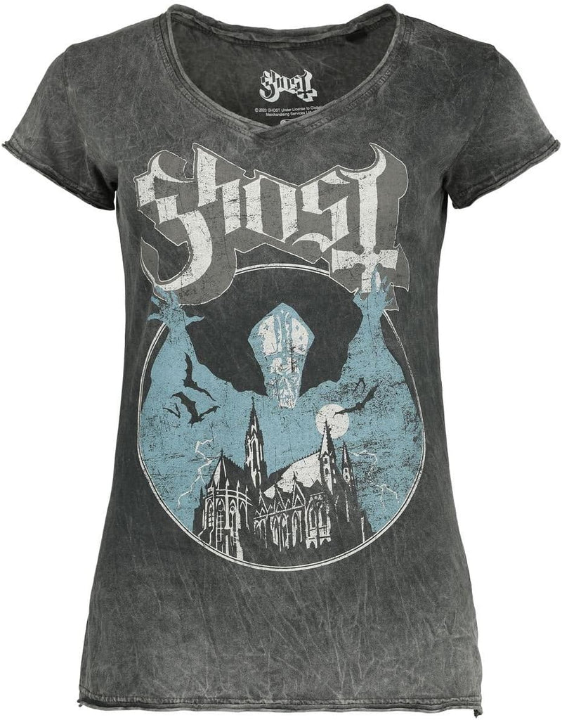 Ghost Opus Frauen T-Shirt grau Band-Merch, Bands L Grau, L Grau