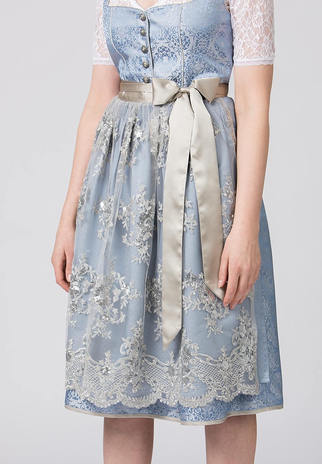 Stockerpoint Damen Dirndl Odina Kleid für besondere Anlässe 36 Rauchblau, 36 Rauchblau