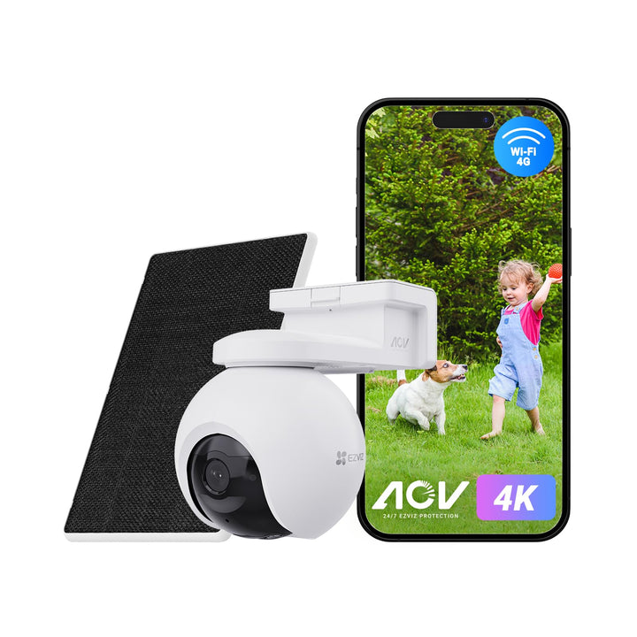 EZVIZ 4K 4G LTE Überwachungskamera Aussen Solar, 360° PTZ-Kamera mit 10400mAh Akku, 100% Kabellose,