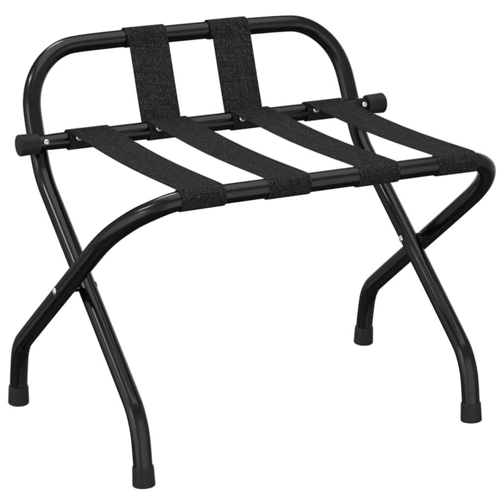 vidaXL Gepäckablage mit Rückenlehne Schwarz 56x39x52 cm, Gepäckablage, Kofferständer, Hotel Kofferbo